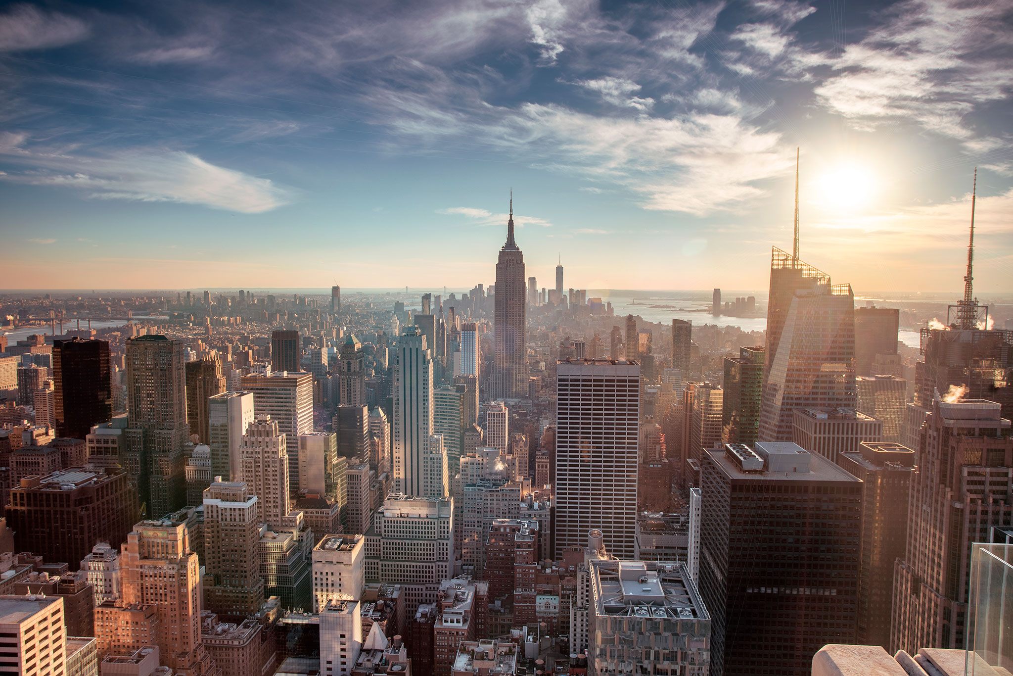 Vista aérea de los edificios de Nueva York.