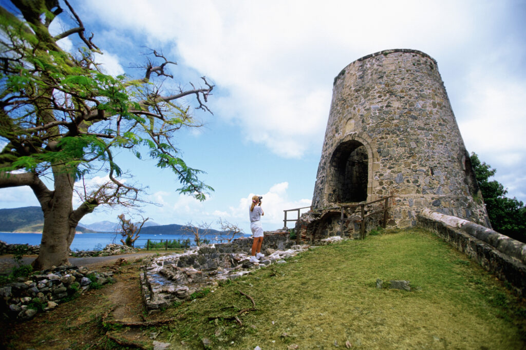 Molino de viento en Annaberg Sugar Plantation, St. John, Islas Vírgenes de EE. UU.